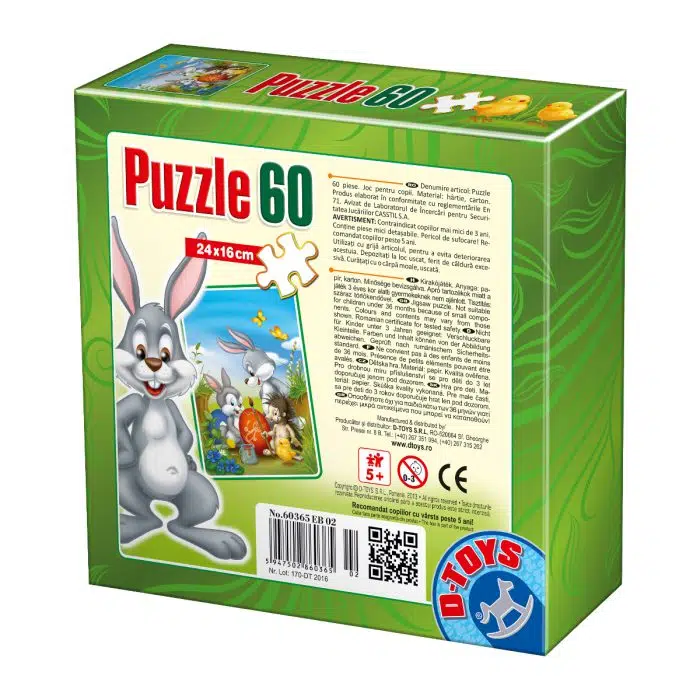 Mini Puzzle - Paște - 60 Piese - 2-25151