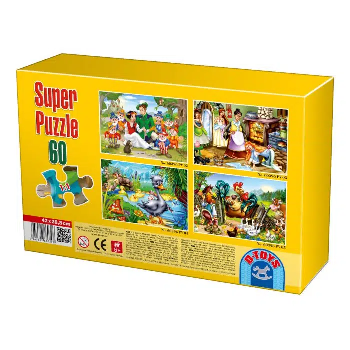 Super Puzzle copii 60 piese - Basme - Punguța cu doi bani-25192