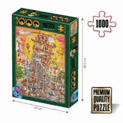 Puzzle adulți 1000 piese Cartoon Collection - Turnul din Pisa -0