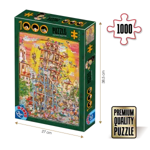 Puzzle adulți 1000 piese Cartoon Collection - Turnul din Pisa -0