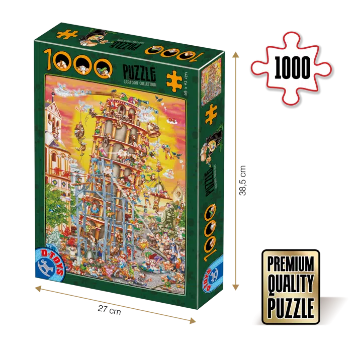 Puzzle adulți 1000 piese Cartoon Collection - Turnul din Pisa -0