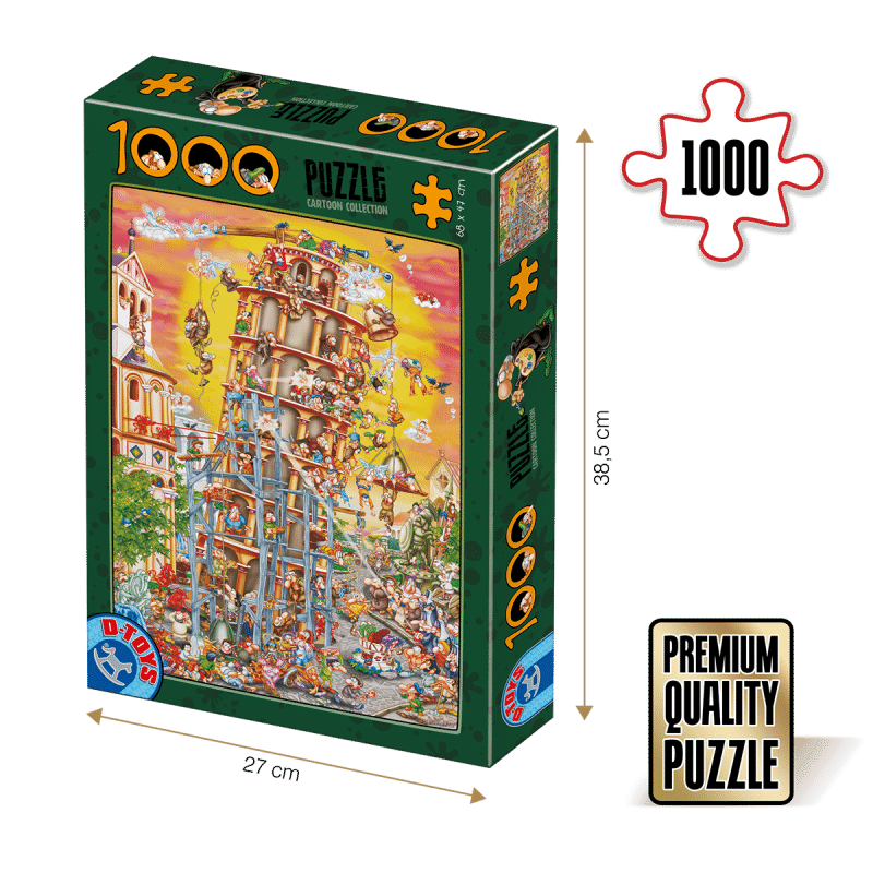 Puzzle adulți 1000 piese Cartoon Collection - Turnul din Pisa -0