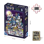 Puzzle adulți 1000 piese Cartoon Collection - Santa Claus Party-0