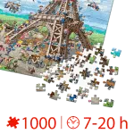 Puzzle adulți 1000 piese Cartoon Collection - Eiffel Tower-35219