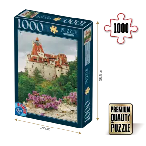 Puzzle 1000 piese - Imagini din România - Castelul Bran ziua -0