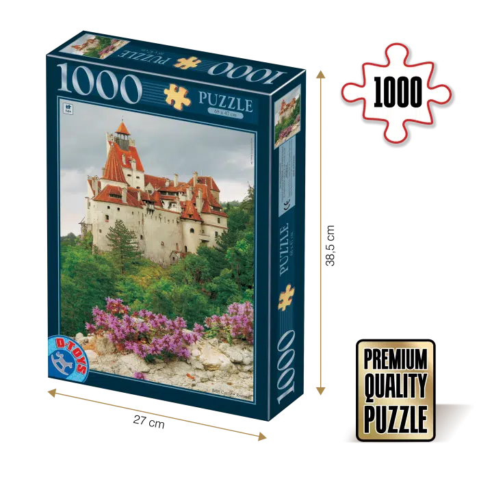 Puzzle 1000 piese - Imagini din România - Castelul Bran ziua -0