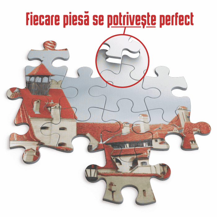 Puzzle 1000 piese - Imagini din România - Castelul Bran ziua -34439