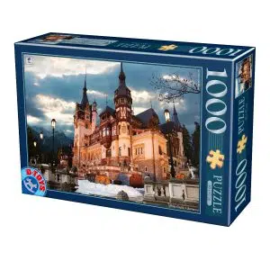 Puzzle 1000 piese - Imagini din România - Castelul Peleș seara -0