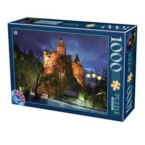 Puzzle 1000 piese - Imagini din România - Castelul Bran noaptea -0