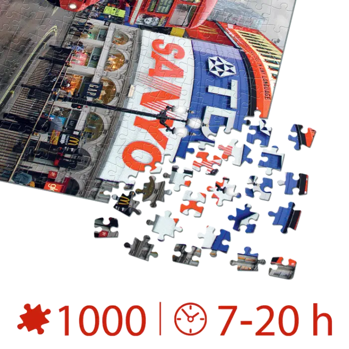 Puzzle adulți 1000 piese Peisaje de Noapte - Piccadilly Circus London-35231