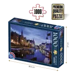 Puzzle adulți 1000 piese Peisaje de Noapte - Gent, Belgia -0