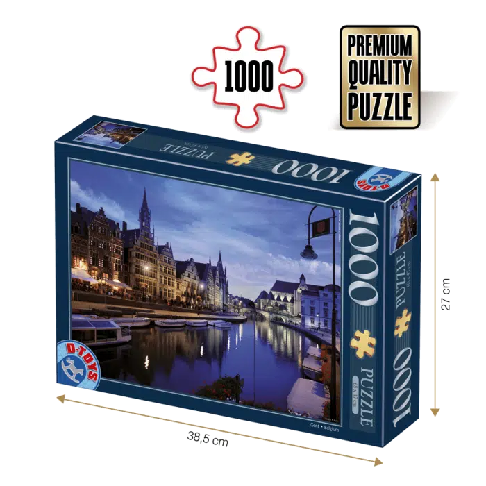Puzzle adulți 1000 piese Peisaje de Noapte - Gent, Belgia -0