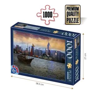 Puzzle adulți 1000 piese Peisaje de Noapte - Hong Kong-0