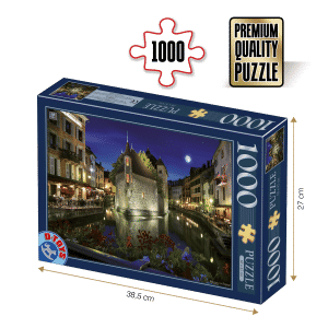 Puzzle adulți 1000 piese Peisaje de Noapte - Annecy, Franța-0