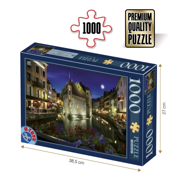 Puzzle adulți 1000 piese Peisaje de Noapte - Annecy, Franța-0