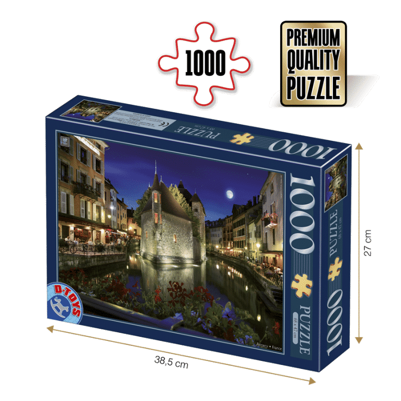 Puzzle adulți 1000 piese Peisaje de Noapte - Annecy, Franța-0