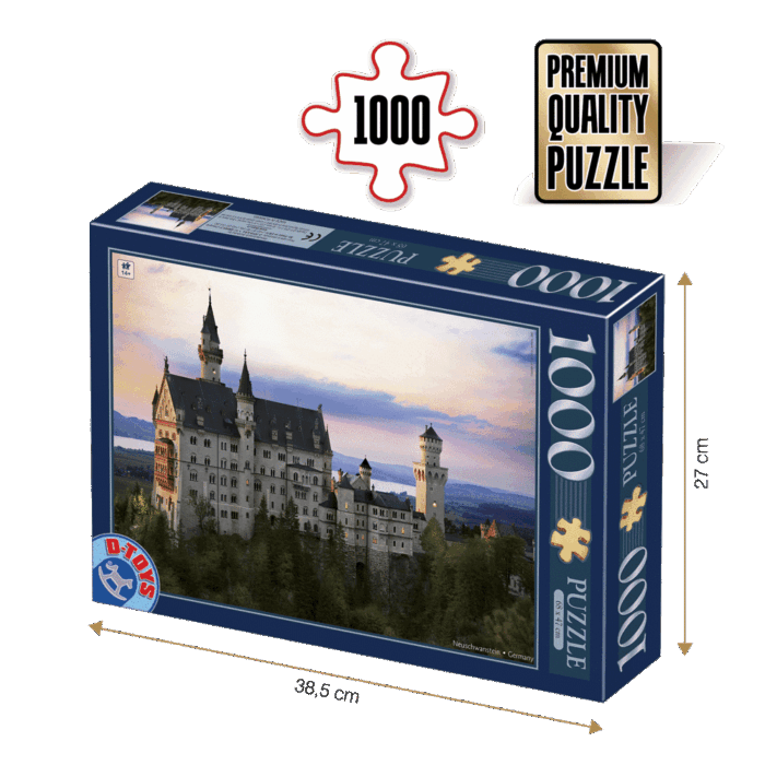 Puzzle adulți 1000 piese Peisaje de Noapte - Neuschwanstein, Germania -0