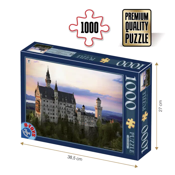 Puzzle adulți 1000 piese Peisaje de Noapte - Neuschwanstein, Germania -0