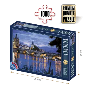 Puzzle adulți 1000 piese Peisaje de Noapte - Praga -0