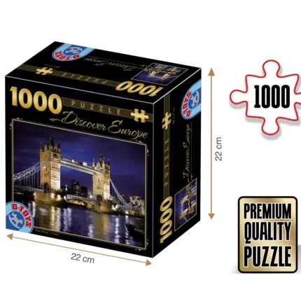 Puzzle adulți 1000 piese Discover Europe - Tower Bridge-0