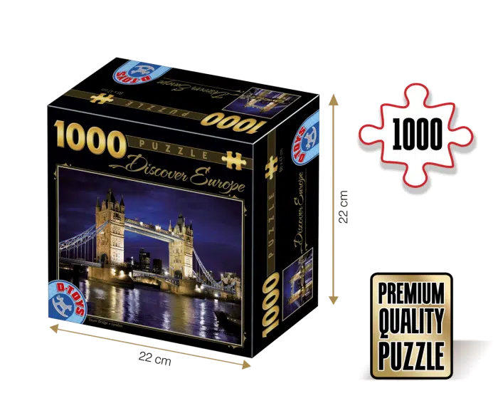 Puzzle adulți 1000 piese Discover Europe - Tower Bridge-0