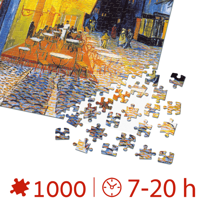 Puzzle adulti 1000 piese Vincent van Gogh - Café Terrace at Night -34455