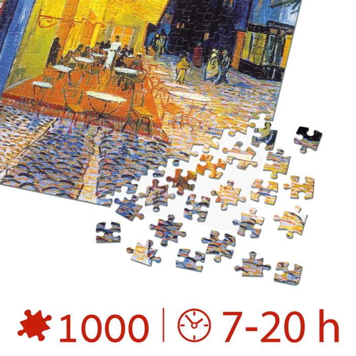 Puzzle adulti 1000 piese Vincent van Gogh - Café Terrace at Night -34455