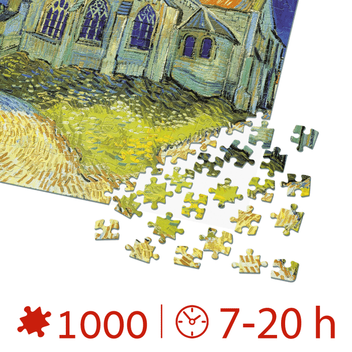 Puzzle adulți Vincent van Gogh - The Church at Auvers - 1000 Piese-34345