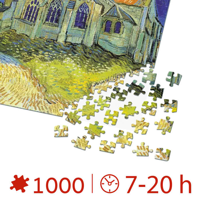 Puzzle adulți Vincent van Gogh - The Church at Auvers - 1000 Piese-34345