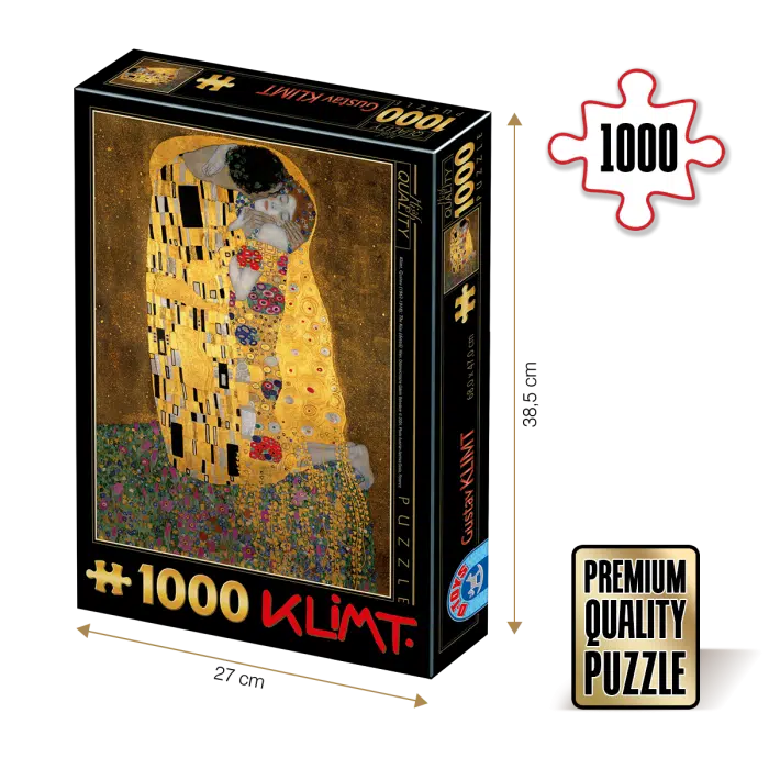 Puzzle adulti 1000 piese Gustav Klimt - The Kiss/Sarutul -0