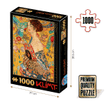 Puzzle adulti 1000 piese Gustav Klimt - Lady with a Fan -0