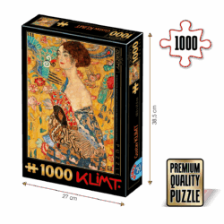 Puzzle adulti 1000 piese Gustav Klimt - Lady with a Fan -0