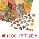 Puzzle adulti 1000 piese Gustav Klimt - Lady with a Fan -34526