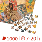 Puzzle adulti 1000 piese Gustav Klimt - Lady with a Fan -34526