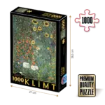 Puzzle adulți 1000 piese Gustav Klimt - Farm Garden with Sunflowers -0