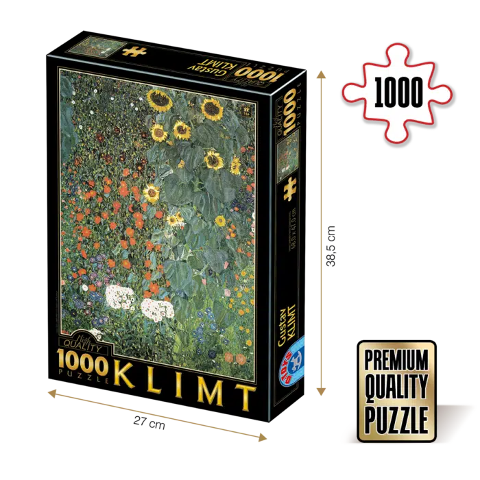 Puzzle adulți 1000 piese Gustav Klimt - Farm Garden with Sunflowers -0