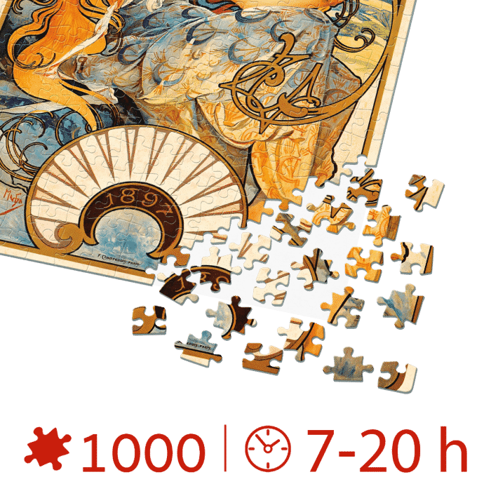 Puzzle adulți Alphonse Mucha - Biscuits Lefevre-Utile - 1000 Piese-34194