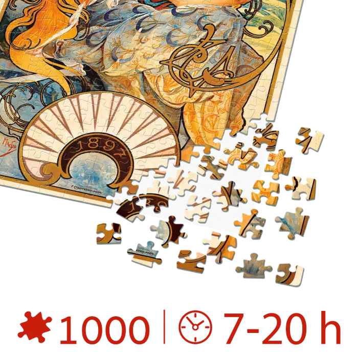 Puzzle adulți Alphonse Mucha - Biscuits Lefevre-Utile - 1000 Piese-34194