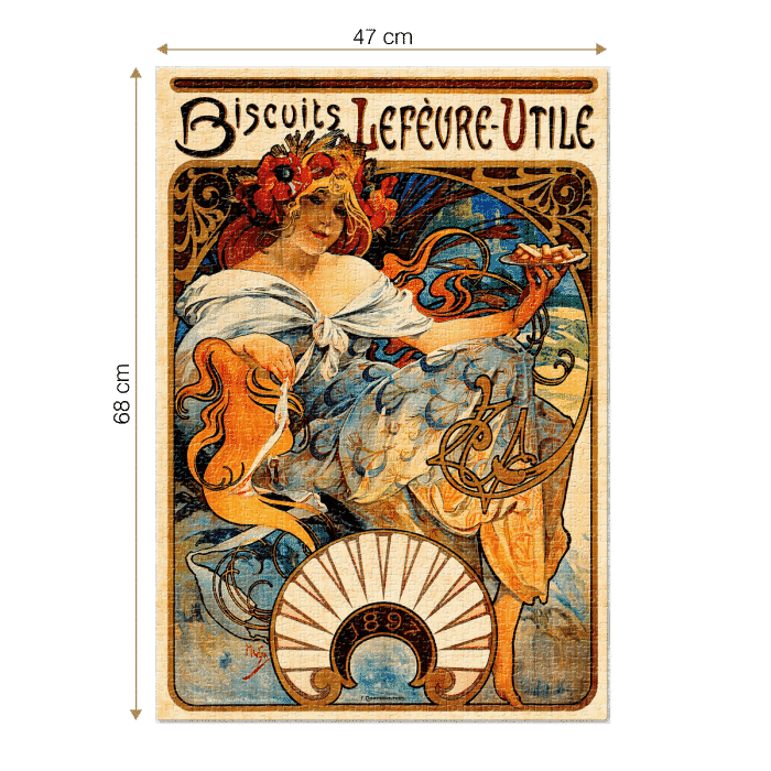 Puzzle adulți Alphonse Mucha - Biscuits Lefevre-Utile - 1000 Piese-34195