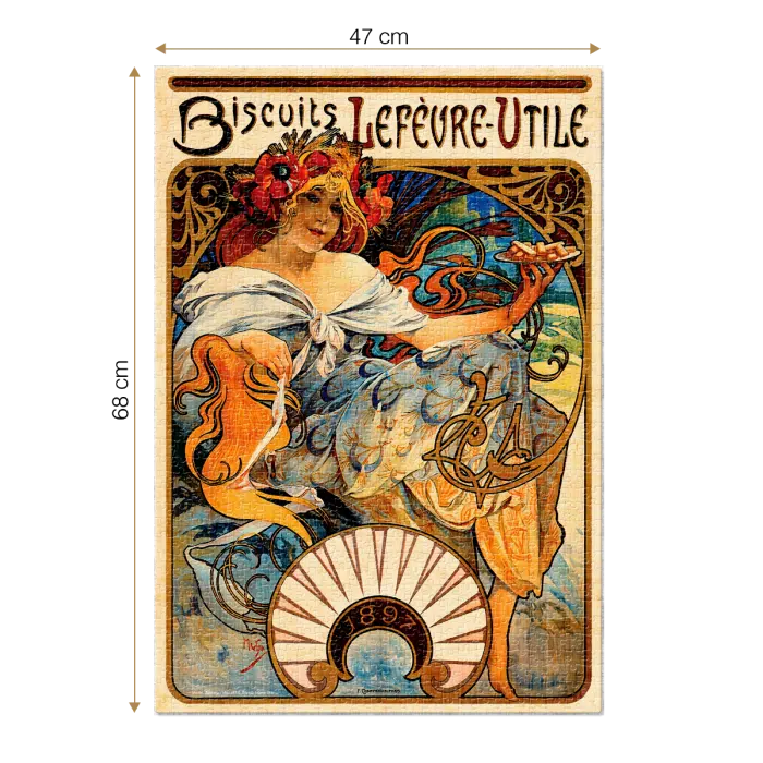 Puzzle adulți Alphonse Mucha - Biscuits Lefevre-Utile - 1000 Piese-34195