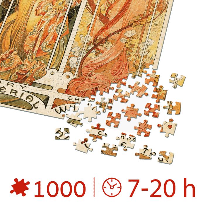 Puzzle adulți Alphonse Mucha - Moët & Chandon - Imperial and White Star - 1000 Piese-34199