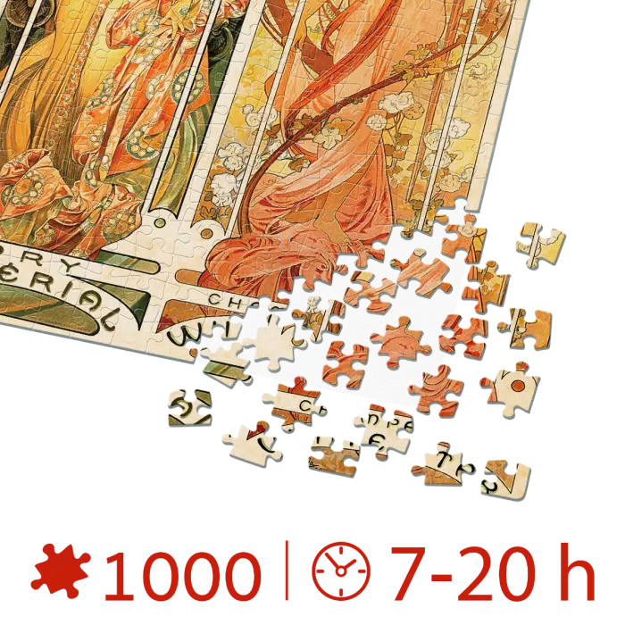 Puzzle adulți Alphonse Mucha - Moët & Chandon - Imperial and White Star - 1000 Piese-34199