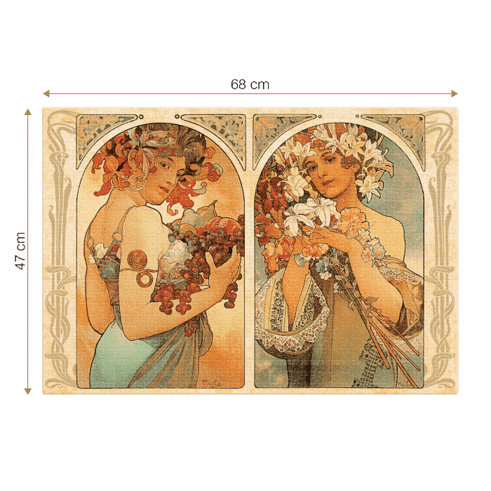 Puzzle adulți Alphonse Mucha - Fruit and Flower/Fructe și Flori - 1000 Piese-34204