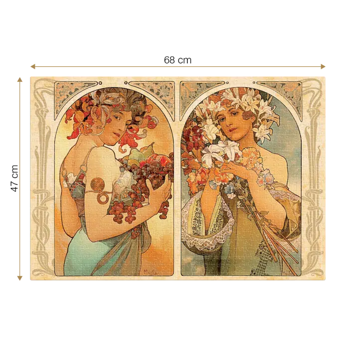 Puzzle adulți Alphonse Mucha - Fruit and Flower/Fructe și Flori - 1000 Piese-34204