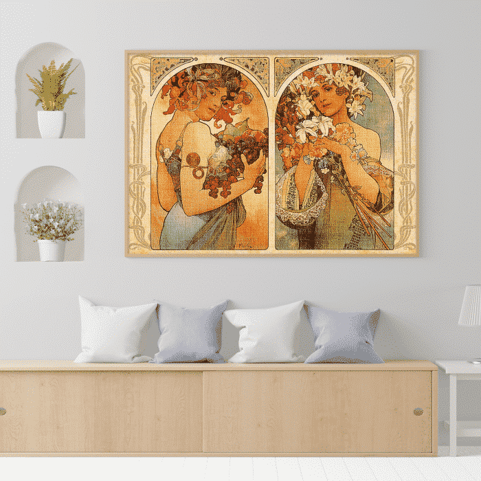 Puzzle adulți Alphonse Mucha - Fruit and Flower/Fructe și Flori - 1000 Piese-34281