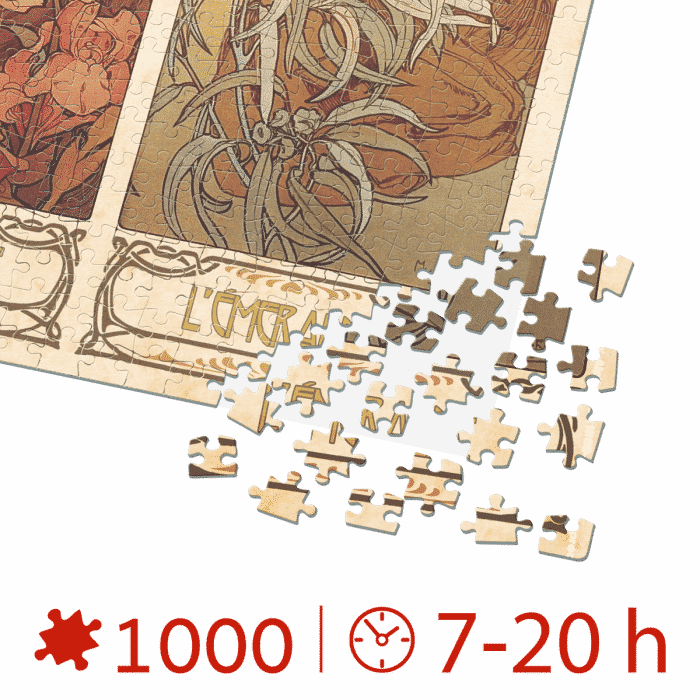 Puzzle adulți Alphonse Mucha - The Precious Stones/Pietre prețioase - 1000 Piese-34139