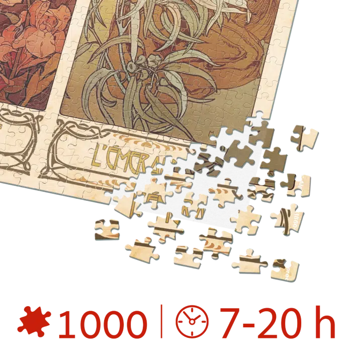 Puzzle adulți Alphonse Mucha - The Precious Stones/Pietre prețioase - 1000 Piese-34139