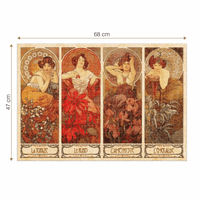 Puzzle adulți Alphonse Mucha - The Precious Stones/Pietre prețioase - 1000 Piese-34140