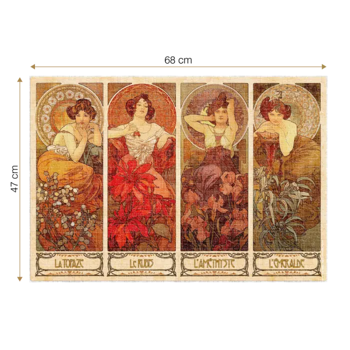 Puzzle adulți Alphonse Mucha - The Precious Stones/Pietre prețioase - 1000 Piese-34140