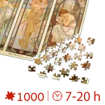 Puzzle adulți Alphonse Mucha - The Time of the Day/Orele zilei - 1000 Piese-34283